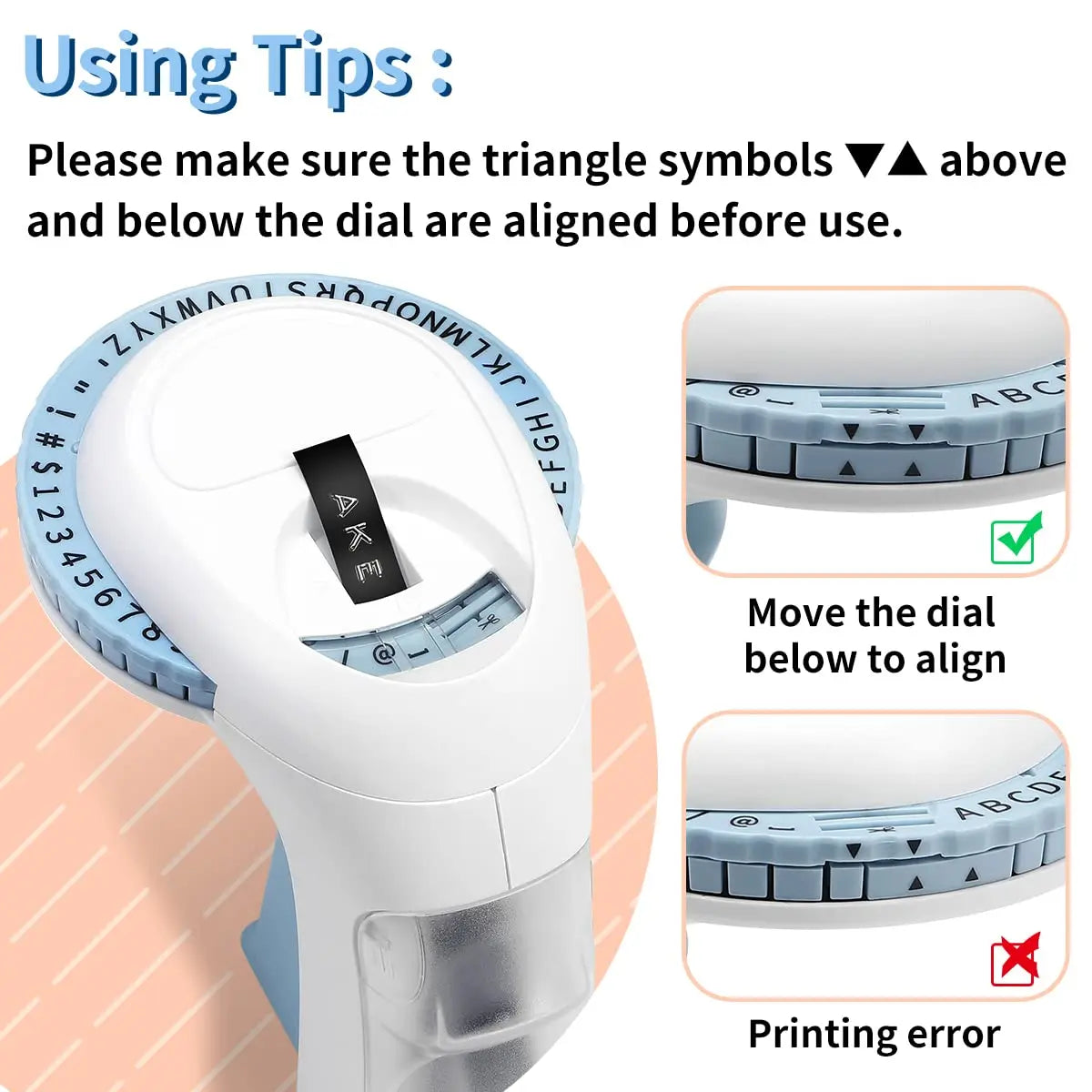 Aken Embossing Label Maker Machine with Tape, Omega S Embossed Labeler, 3D Embossing Tape