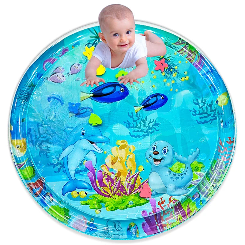 Large Baby Playing Inflatable Water Mat Dolphin Seal Pattern